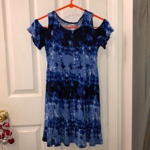 NWOT- Blue Cold Shoulder Dress